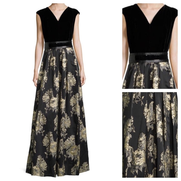 NWOT Carmen Marc Valvo Belted-Skirt Gown - Picture 7 of 7