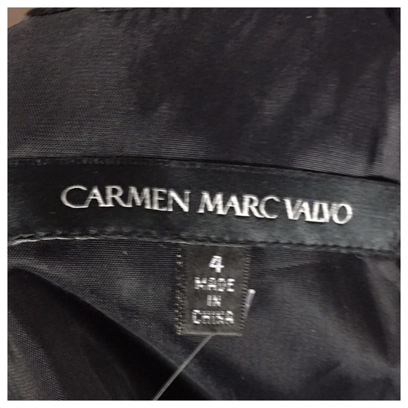 NWOT Carmen Marc Valvo Belted-Skirt Gown - Picture 3 of 7