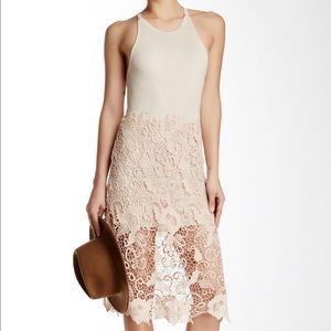 Free People Nora Lace Overlay Racerback Tank Dress