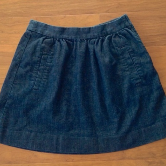 J. Crew Dark Denim Circle Skater Skirt Size 6 - Picture 3 of 3