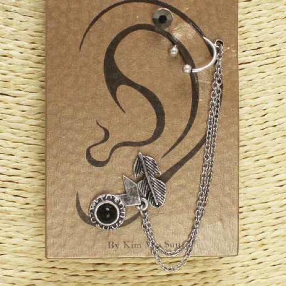 Silver chain earring