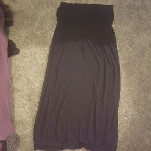 Black strapless maxi dress