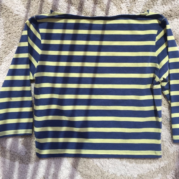 Striped Nauticql Crop Top, 3/4 Sleeves, Sz S - Picture 5 of 6