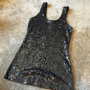 NWOT Express black sequined sparkly tank