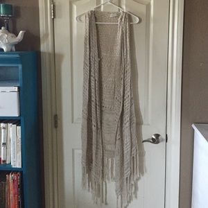 A&F Boho crochet vest/kimono