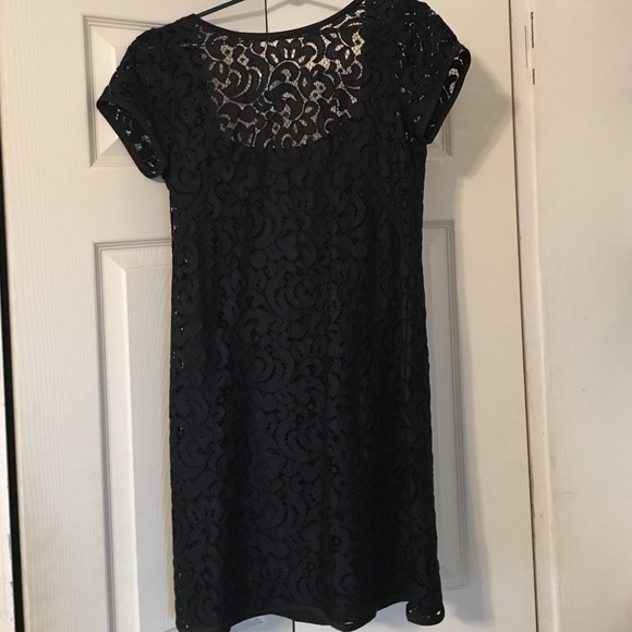 Navy Blue Lace Mini Dress