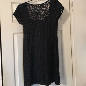 Navy Blue Lace Mini Dress