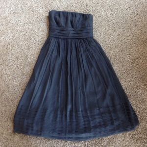 J Crew Grey Juliet Dress in Silk Chiffon