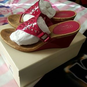 Coach Patent Wedge