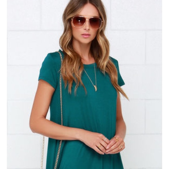 Teal swing dress