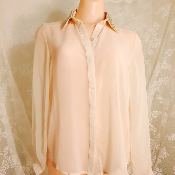 Cream see through blouse. FINAL CLEARANCE