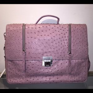 🆕Genuine Ostrich Leather Zippered Up Briefcase