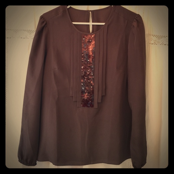 Dressy brown Ann Taylor blouse