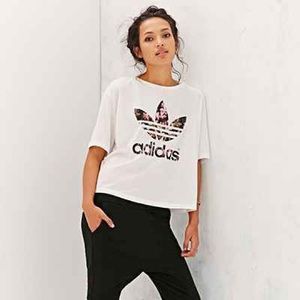 Adidas cropped orchid tee