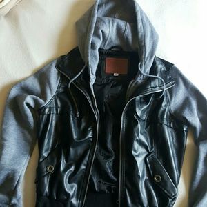 NWOT Faux Leather Bomber Style Jacket