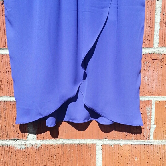 NWOT Cobalt Blue high-low skirt - Picture 2 of 3