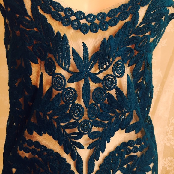 SALE💃🏻💃🏻Teal blue lace top FINAL CLEARANCE - Picture 3 of 4