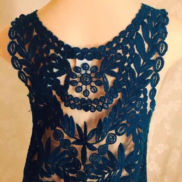 SALE💃🏻💃🏻Teal blue lace top FINAL CLEARANCE - Picture 4 of 4