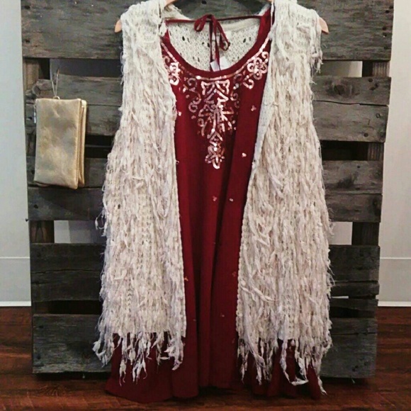White Fringe Vest - Picture 3 of 3