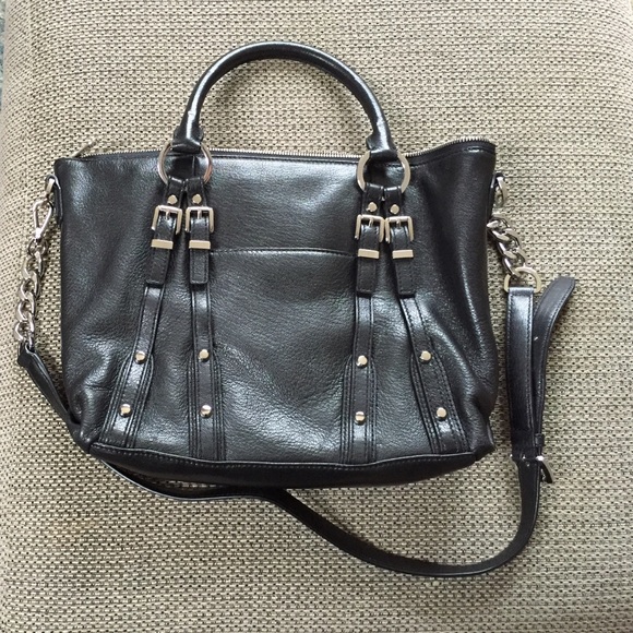 Michael Kors black buckle shoulder bag