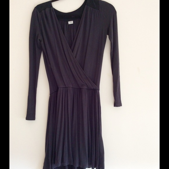 Grey long sleeve cross over dress