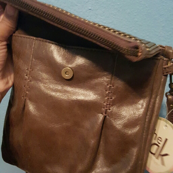 The Sak Trinity Flap Crossbody in Gold (Walnut) - Picture 2 of 4