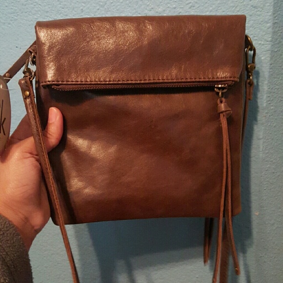 The Sak Trinity Flap Crossbody in Gold (Walnut) - Picture 3 of 4