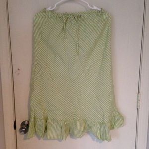 Vintage j crew mint green/ white M linen skirt EUC