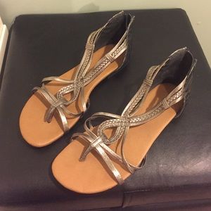 Pewter gladiator sandals
