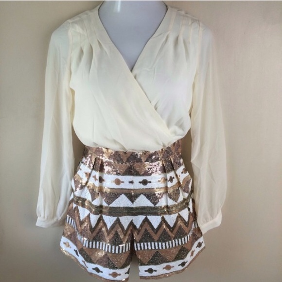 RL} Ivory & Copper Aztec romper✨HP✨ - Picture 2 of 4