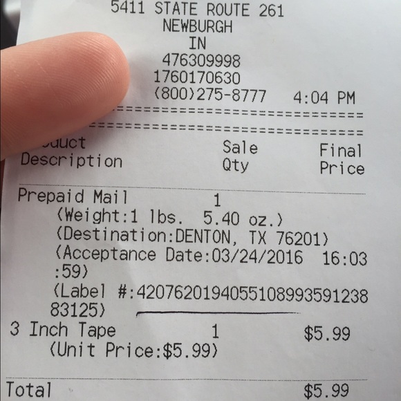 Receipt proof of Trade