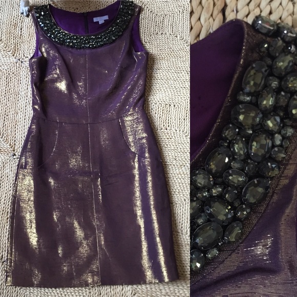 Vera Wang Collection Metallic Cocktail Dress