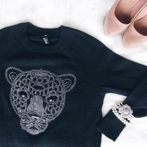 H&M Sequined Leopard Sweater