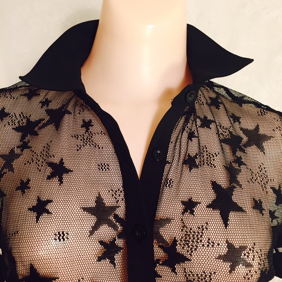 Black blouse with stars  FINAL CLEARANCE - Picture 2 of 4