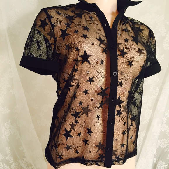 Black blouse with stars  FINAL CLEARANCE - Picture 3 of 4
