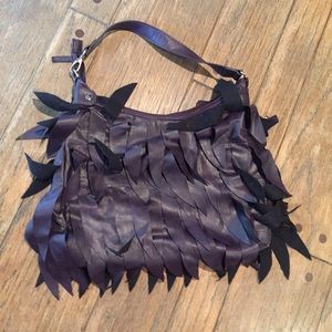 Purple fringe purse