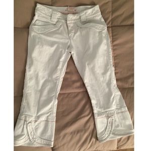 Free People White Capri Jeans, Size 2