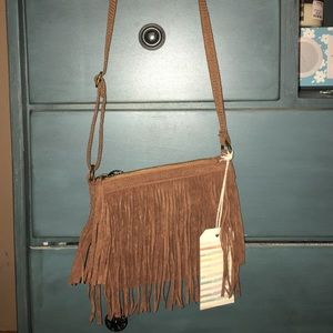 Brown fringe purse