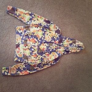 Lucky Brand Women's Small Zip Up Floral Hoodie