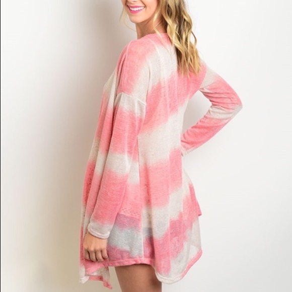 ✨LAST ONE✨Pink & Cream Tie-Dye Cardigan - Picture 3 of 4