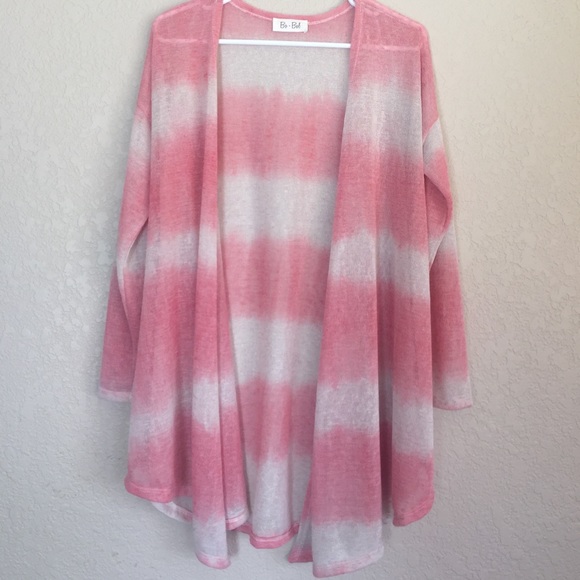 ✨LAST ONE✨Pink & Cream Tie-Dye Cardigan - Picture 4 of 4