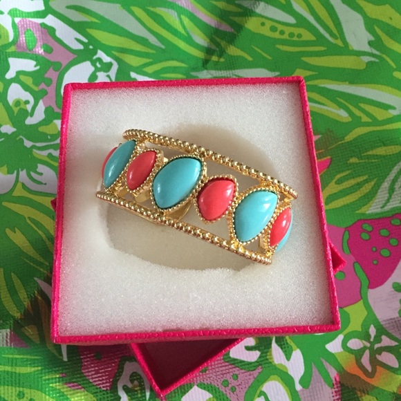 Lilly Pulitzer GWP Orange and Blue Gold Cuff