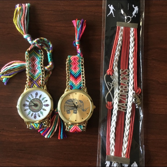 Reserved- 2 boho watches and team bracelet