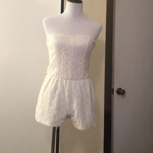 White lace shorts jumper.