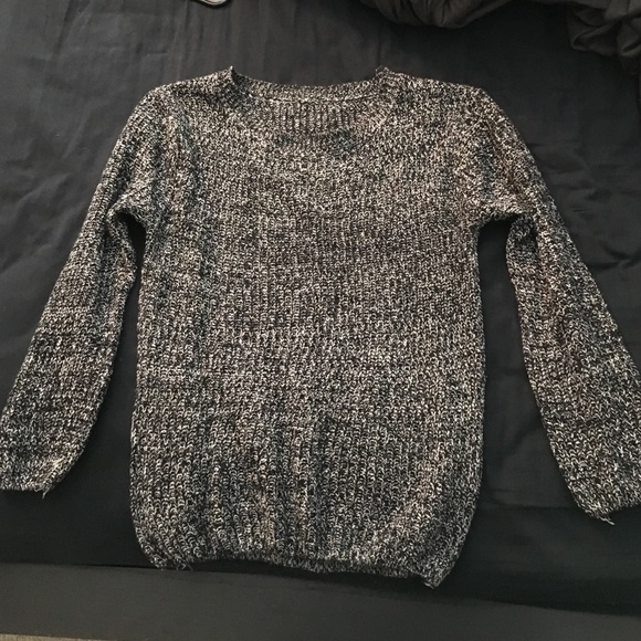 Black and white knit sweater