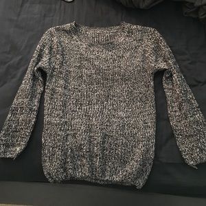 Black and white knit sweater