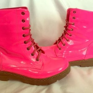 Pink Combat Boots