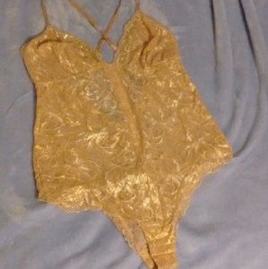 NWOT VS gold lace teddy lingerie