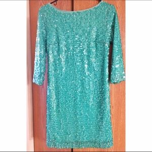 Teal Full Sequined Dress
