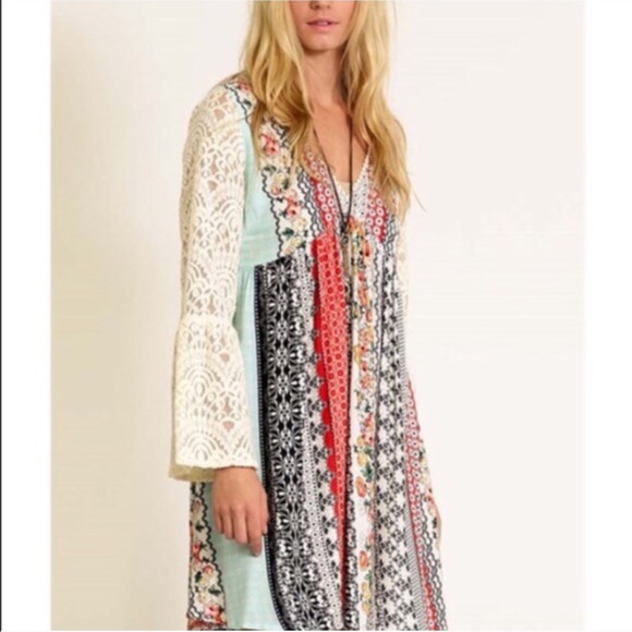 🆕RYLAND printed dress w/ bell sleeves - ORANGE - Picture 2 of 2